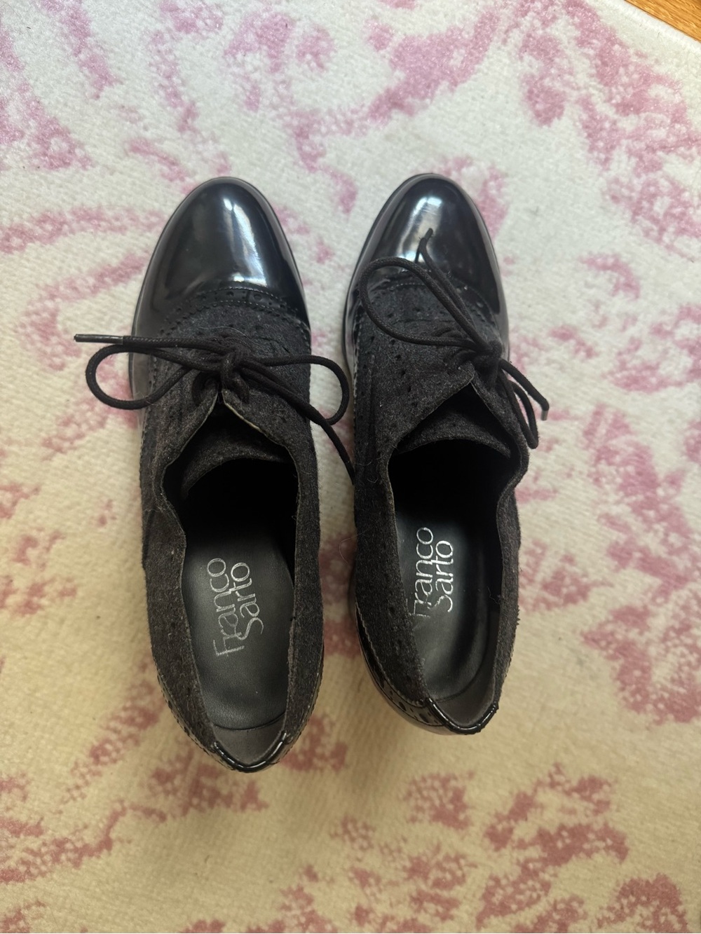 Franco Sarto Black Lace-Up Heels - Picture 4 of 5